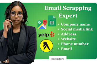 do yellow pages, yell, google map, web data scraping,  business email list leads