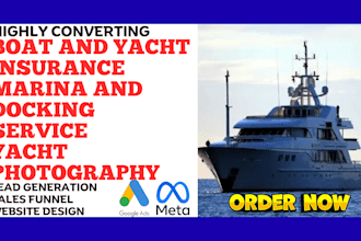 generate boat and yacht insurance marina and  docking service leads and website
