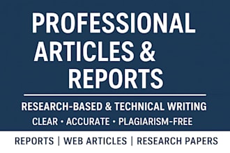 write high quality web articles, technical content, reports and summaries