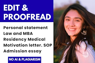 edit personal statement, statement of purpose, or college application essay