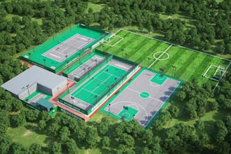 design 3d sports complexes and pickleball courts
