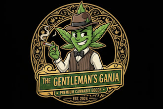 design vintage mascot cannabis logo for your company