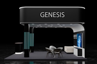 design professional 3d exhibition stall and trade show booth