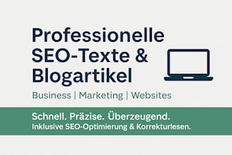 ich schreibe professionelle SEO optimierte business und finanzartikel