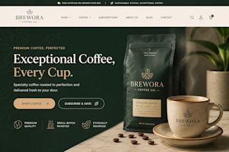 design coffee shopify store coffee website private label coffee store