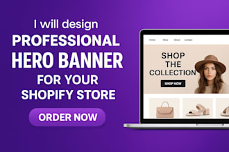 design shopify store banner website banner, hero image wix