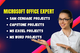 do ms word ms excel and sam cengage projects