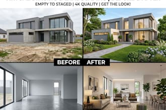 do realistic virtual staging for properties homes with furniture interior design