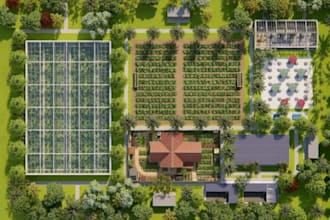 2d site plans 3d landscape render for farms, backyards, resorts ,parking lot