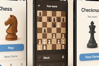develop chess game, checkers, multiplayer board game, solitaire game
