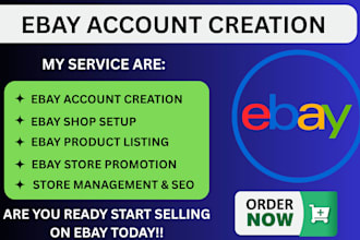 ebay account creation, ebay store setup, ebay seller account for all country