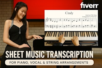 do piano vocal string quartet transcription and sibelius sheet music arrangement