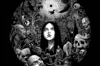 drew logo illustration anything dark art horror metal