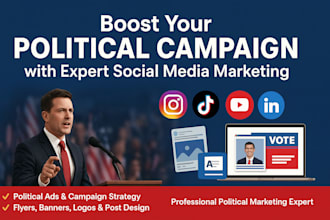 be your political campaign social media marketing election campaign flyer,banner