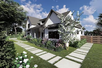 creative 3d landscape design, hardscape renders for your garden, patio, backyard