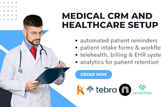 setup medical CRM using nexthealth weave tebra patientpop simplepractice kareo