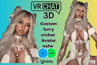 create cutom vrchat avatar commission, vr character, vrc avatar, furry avatar