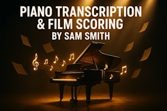 transform your piano, keyboard instrumental audio into sheet music cinematic sco