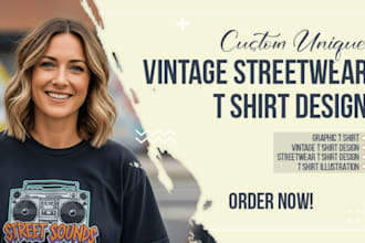 design vintage streetwear t shirt graphics and retro clothing brand apparel