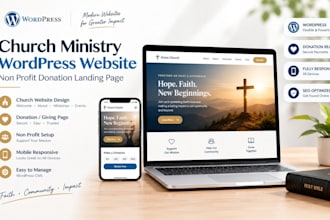 do church ministry wordpress website non profit donation wordpress landing page