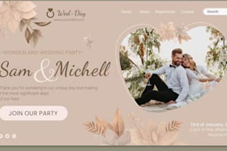 design wedding website registry integration rsvp form photo slideshow website