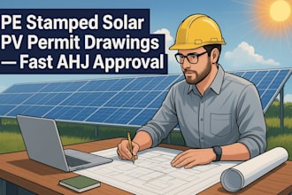 provide pe stamped solar pv permit drawings for fast ahj approval