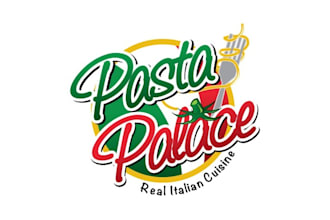 make awesome logo for pasta palace italian cafe