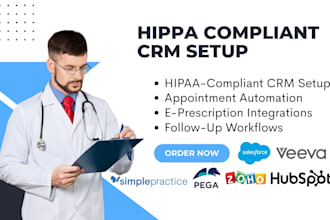 build hippa compliant CRM with salesforce veeva pega zoho hubspot simplepractice