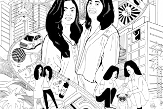 create linear drawing illustrations as your need