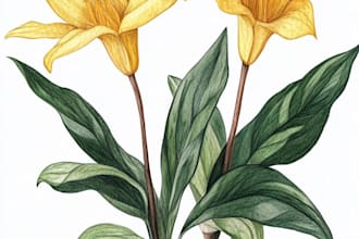 draw botanical watercolor clipart