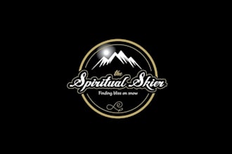 design pictorial mountains skiing and yoga logo