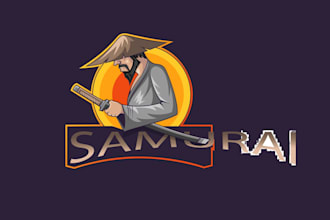 create high quality and beautiful samurai logo design