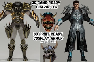 3d wearable cosplay armor props 3d game character 3d helmet 3d mask for 3d print