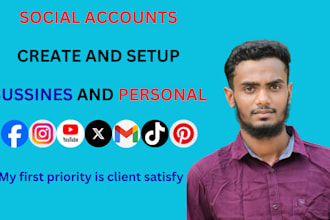 create and setup social media accounts and business pages