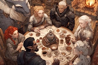 create dnd art, fantasy character for dnd party