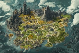 draw a custom map for fantasy, scifi, book