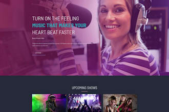 design a responsive radio, podcast, and dj music streaming website