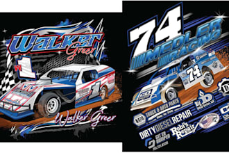 design high quality esport racing t shirt logo with unlimited revision