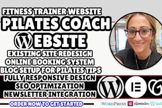 pilates coach website pilates instructor website fitness trainer website