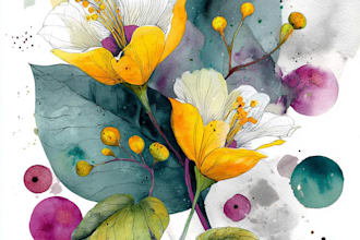 create an botanical illustration of flower illustration