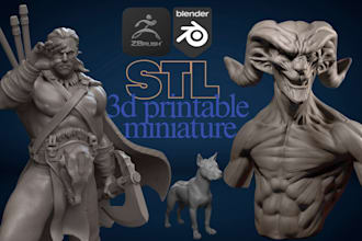 custom 3d miniature model character creature monster animal stl for 3d printing