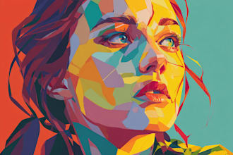 draw amazing colorful portrait illustration