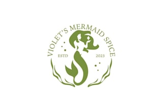 design unique mermaid seaweed logo