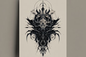 custom an abstract black tattoo design