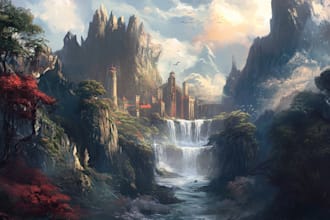 do fantasy landscapes and scenery art