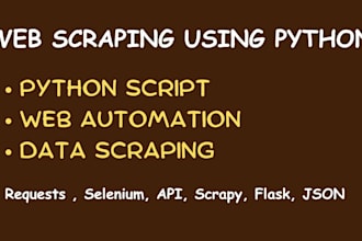 do web scraping, data extraction, and write python crawlers