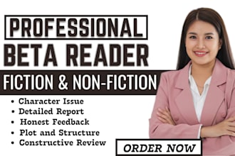 alpha read or beta read literary fiction, mystery fiction, developmental edit