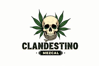 design realistic skull head vintage logo for your business