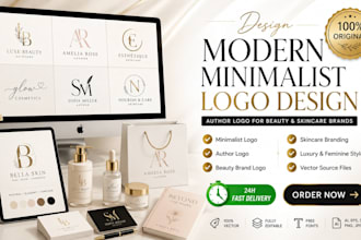 design modern minimalist author logo for beauty and skincare brands