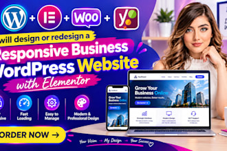 design a responsive  business wordpress website with elementor